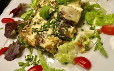 Zucchini gratäng med Kantareller och fetaost